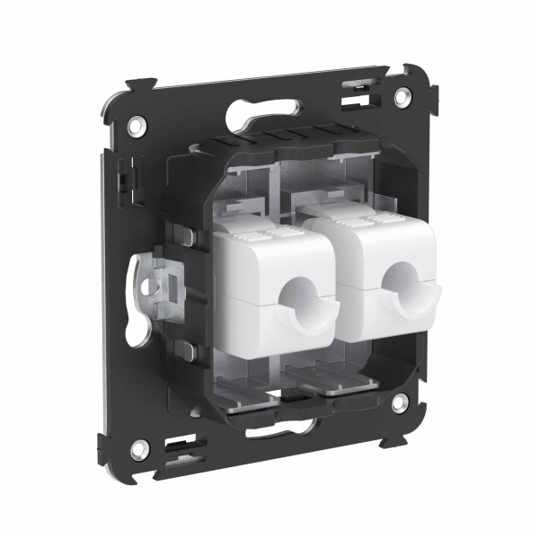 DKC Avanti Компьютерная розетка RJ-45 без шторки в стену, кат.6 двойная, Закаленная сталь