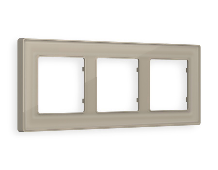 Рамка ALFA Arctic (Серо-бежевый Стекло органическое) 3-ая AF580363