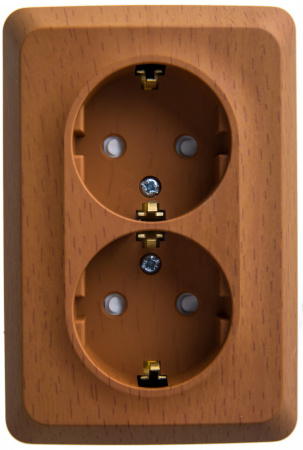 SE Этюд наруж Бук Розетка 2-ая угловая с/з со шторками 16А 250B