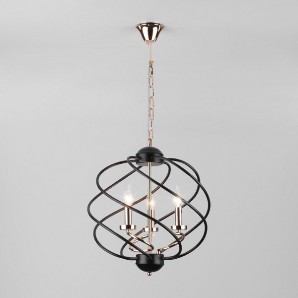 Подвесная люстра в стиле лофт 60105/3 черный Eurosvet Sorrel