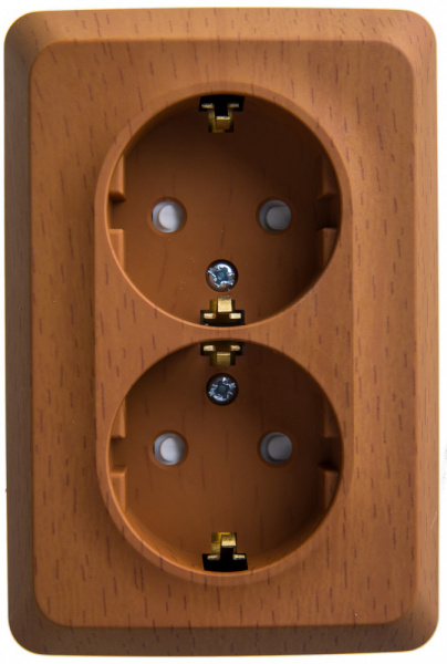 SE Этюд наруж Бук Розетка 2-ая угловая с/з со шторками 16А 250B