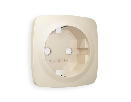 Лицевая панель OMEGA (Бежевый матовый) для электрической розетки с/з QUANT OP3260