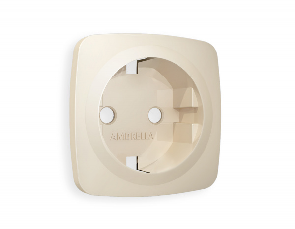 Лицевая панель OMEGA (Бежевый матовый) для электрической розетки с/з QUANT OP3260