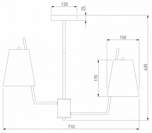 Потолочная люстра с тканевыми абажурами 60173/6 латунь Eurosvet Topanga