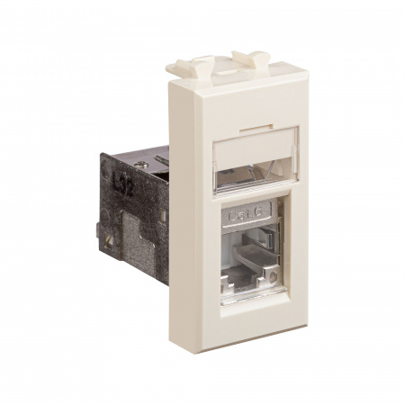 DKC Avanti Ванильная дымка Компьютерная розетка RJ-45  категория 6 экранированная 1 модуль
