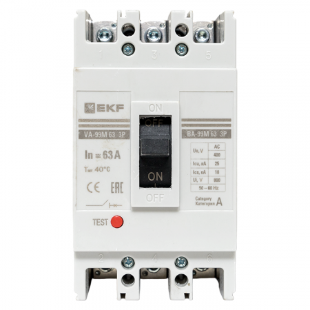 EKF PROxima Автоматический выключатель ВА-99М 63/63А 3P 25кА