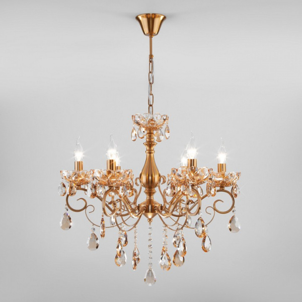 Подвесная хрустальная люстра 10109/6 бронза Eurosvet Escada