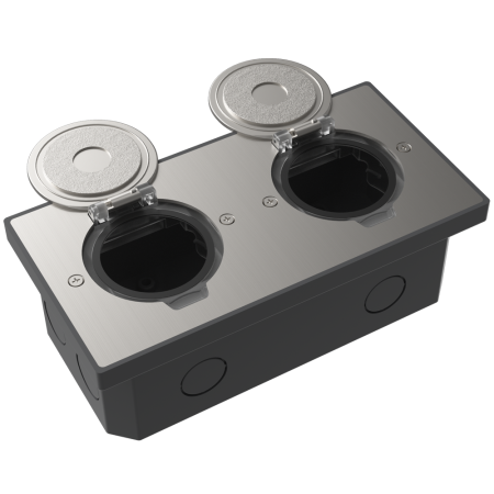 Лючок Surface 4 мод. (2 мод. 45х45 мм.), круглая крышка, никель, IP44