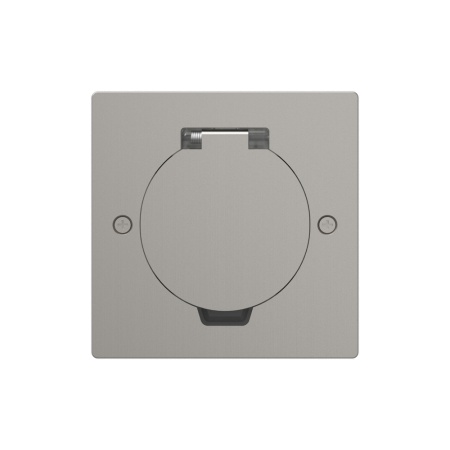 Лючок Surface 2 мод. (1 мод. 45х45 мм.), круглая крышка, никель, IP44