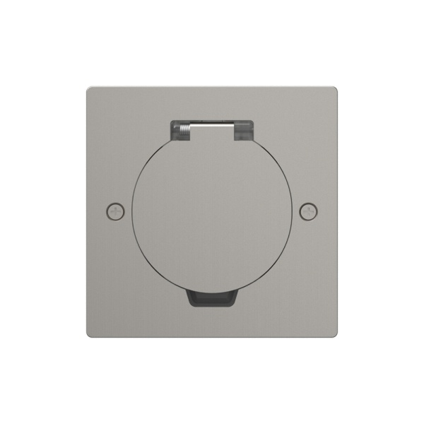 Лючок Surface 2 мод. (1 мод. 45х45 мм.), круглая крышка, никель, IP44