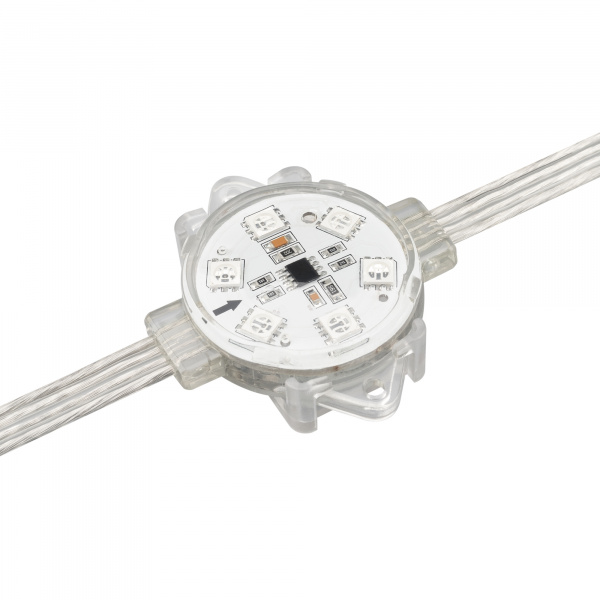 Arlight Модуль управляемый VISOR-SPI-5060-6-24V RGB 120deg (D40x12mm, 1.5W, IP68) (Герметичный)