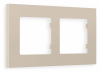 Рамка ALFA Qubi (Серо-бежевый матовый) 2-ая AF250362