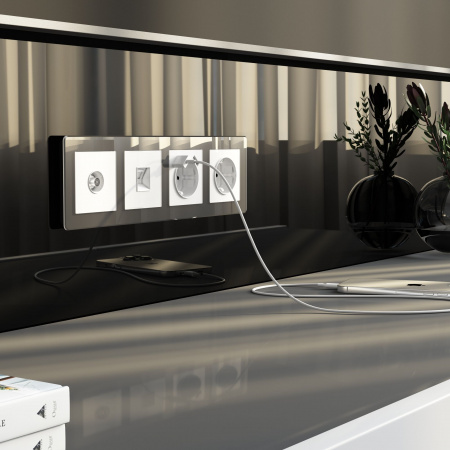 ТВ-розетка оконечная (белый акрил) W1183041