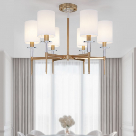 Потолочная люстра с абажурами 60132/6 латунь Eurosvet Brielle