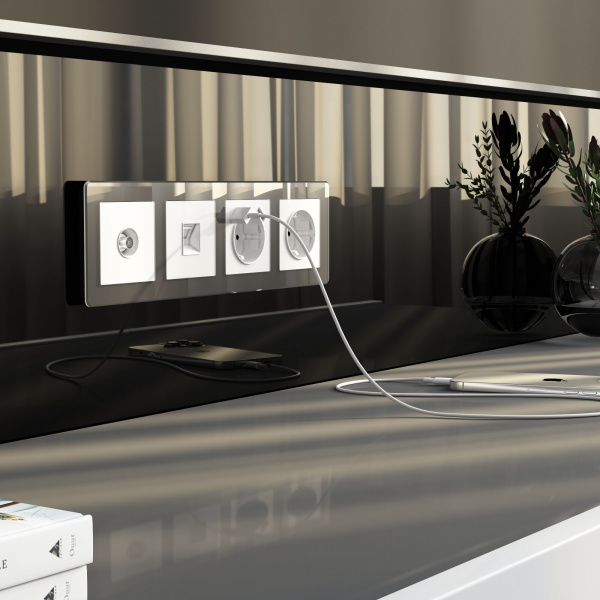 ТВ-розетка оконечная (белый акрил) W1183041