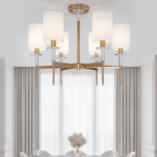 Потолочная люстра с абажурами 60132/6 латунь Eurosvet Brielle Потолочная люстра с абажурами 60132/6 латунь Eurosvet Brielle