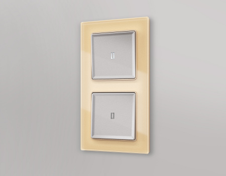 Лицевая панель ALFA (Сталь матовый) для 1-клавишных выключателей с подсветкой QUANT AP5020