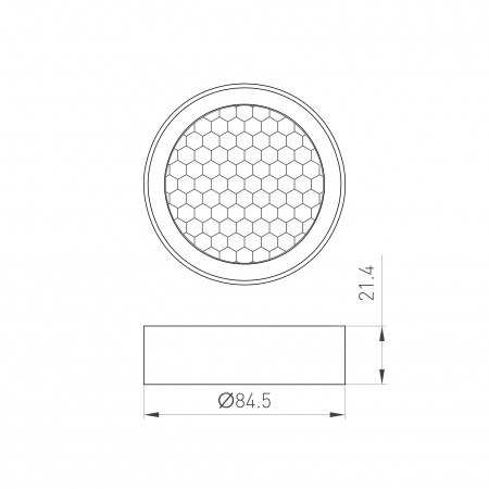 Фильтр сетчатый с посадочным кольцом LGD-HONEYCOMB-RING-R85 (WH) (Arlight, Металл)