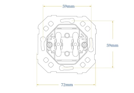 Donel Механизм переключателя на 2 тумблера типа C/D 10AX 250V, серия N96 Superfine, DTMLA10800