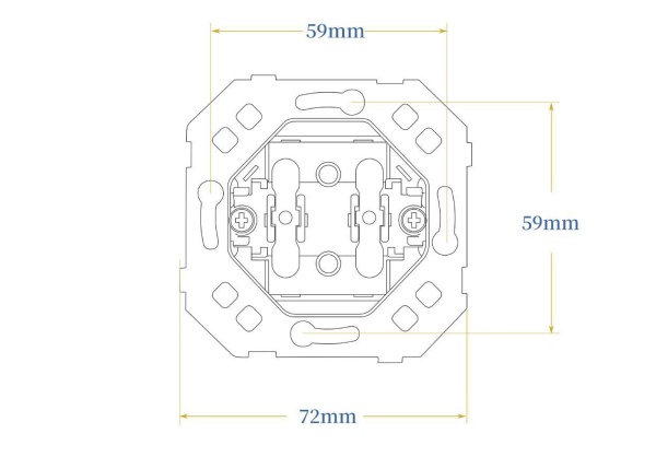 Donel Механизм переключателя на 2 тумблера типа C/D 10AX 250V, серия N96 Superfine, DTMLA10800
