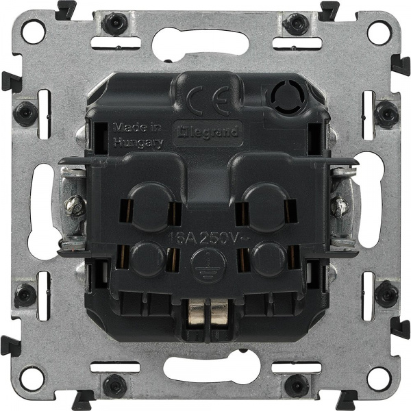 Legrand Valena ALLURE DIY Антрацит Розетка 1-ая с/з с защитными шторками, винт.зажим