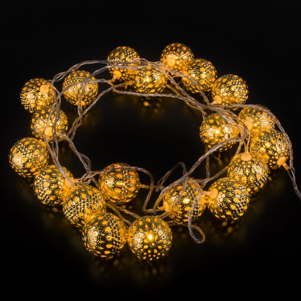 Гирлянда нить с мерцанием 2,8 м IP20 400-003 золото / теплый белый Eurosvet 400-003