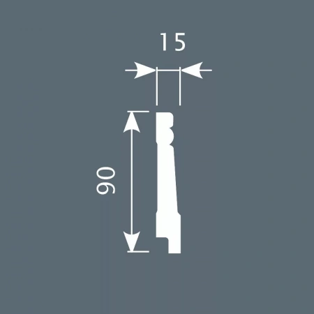Плинтус PX016, 90х15, 2000мм, Экополимер/6