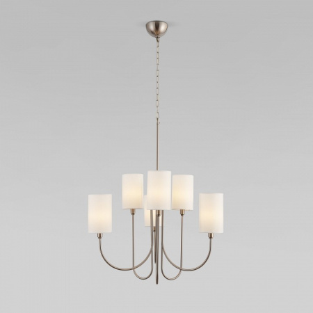 Подвесная люстра с тканевыми абажурами 60164/6 никель Eurosvet Abbey