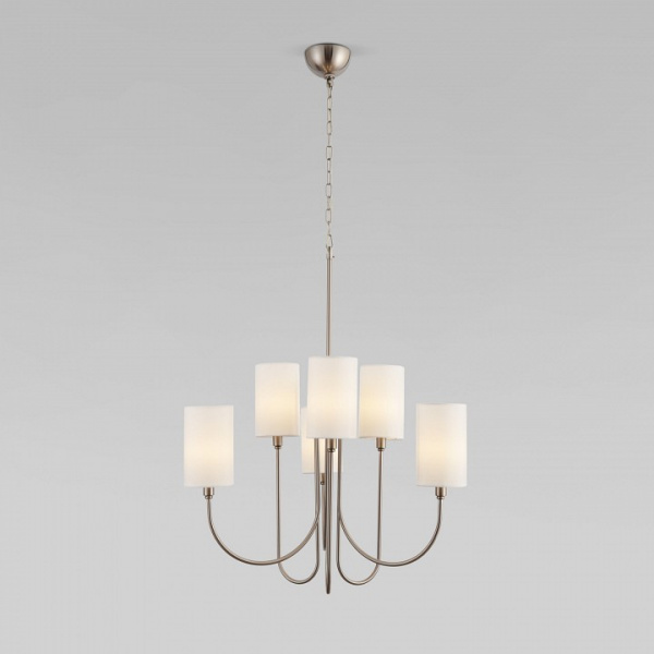 Подвесная люстра с тканевыми абажурами 60164/6 никель Eurosvet Abbey