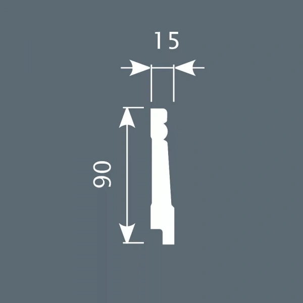 Плинтус PX016, 90х15, 2000мм, Экополимер/6