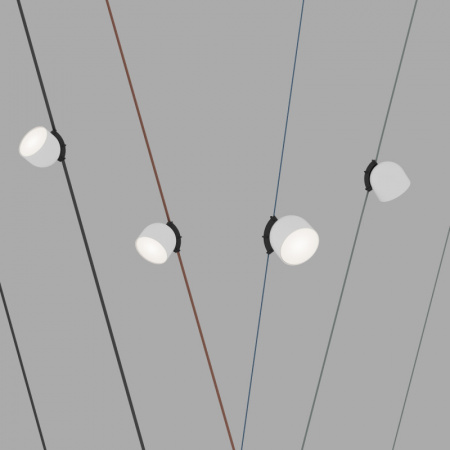 DK5542-WH+BK Поворотный светильник для трека-ремня Belty, серия Spot, со светодиодом, D100*H107мм, 48V DC, 12W, RA90, 120°, 4000K, IP20, белый с черным, алюминий