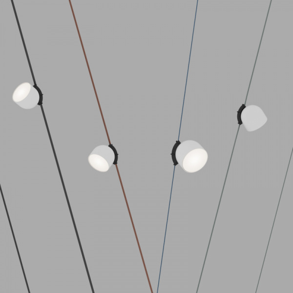 DK5542-WH+BK Поворотный светильник для трека-ремня Belty, серия Spot, со светодиодом, D100*H107мм, 48V DC, 12W, RA90, 120°, 4000K, IP20, белый с черным, алюминий