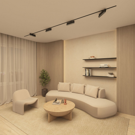 DK6636-BK Поворотный однофазный трековый светильник EDDER со светодиодом L271mm 220V 20W 30° 3000K IP20 черный алюминий