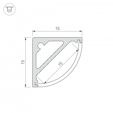 Профиль Arlight SL-KANT-H15-2000 ANOD 019327