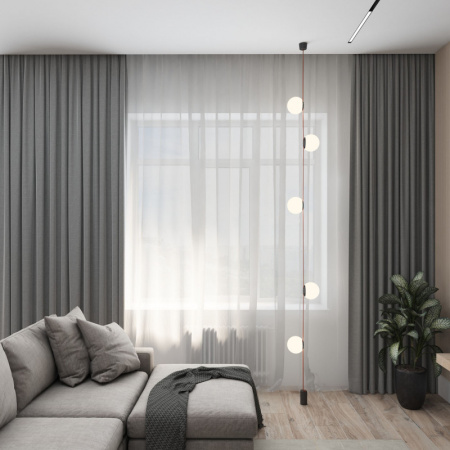 TR5516-BK Утяжелитель для отвесного монтажа трека-ремня Belty, серия Base, D60*H130мм, IP20, черный, алюминий