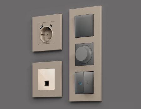 Рамка ALFA Qubi (Серо-бежевый матовый) 2-ая AF250362