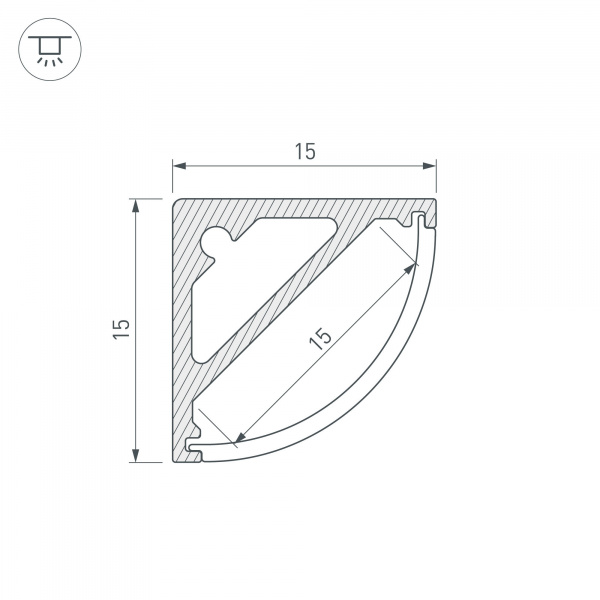 Профиль Arlight SL-KANT-H15-2000 ANOD 019327