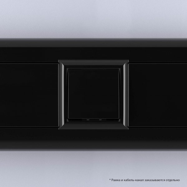 DKC Avanti Черный квадрат Выключатель 16A 2 модуля