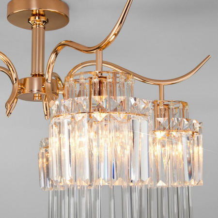 Потолочная люстра с хрусталём 10119/5 золото Eurosvet Sevilia