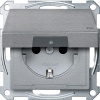 SE Merten SM Алюминий Розетка с/з с защитными шторками с крышкой,с упл.кольц,IP44,безвинт. зажим