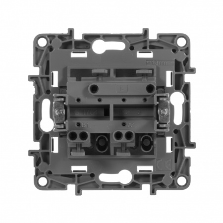 Legrand Etika Антрацит Выключатель 2-клавишный, авт.клеммы, 10 AX, 250 В