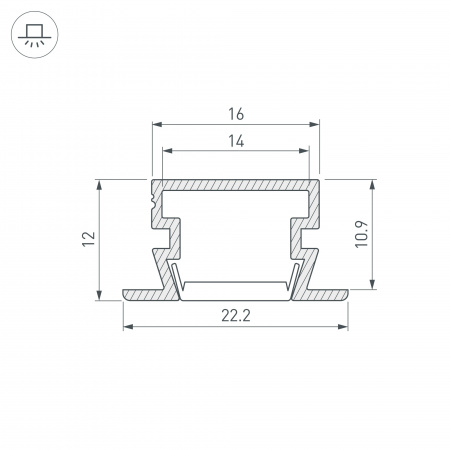 Arlight Профиль PDS-FS-2000 ANOD (Алюминий)