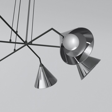 Подвесной светильник со стеклянными плафонами 70161/6 черный Eurosvet Enigma