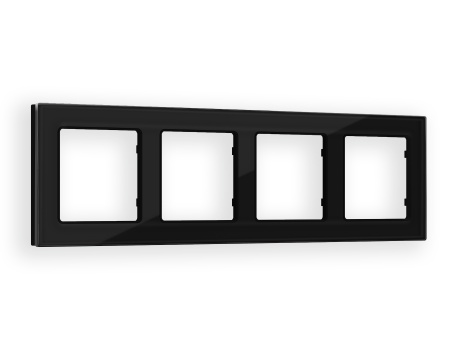 Рамка ALFA Platos (Черный Стекло закаленное натуральное) 4-ая AF380804