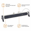 Legrand Revolution Комфорт Бело-черный Удлинитель 5x2К+З с 2xUSB A+C (3А), кабель 1,5м, плоские розетки, УЗИП с индикацией, фиксируемый поворотный бло