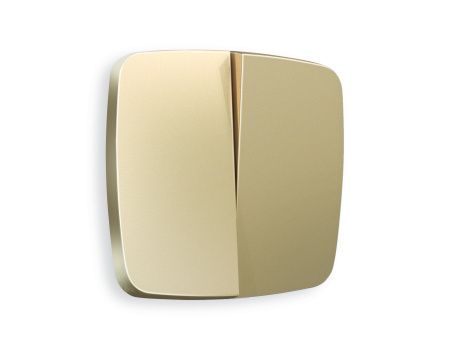 Лицевая панель OMEGA (Шампань) для 2-клавишных выключателей QUANT OP6030