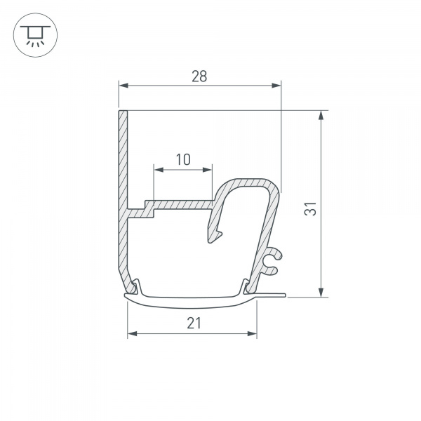 Arlight Профиль STRETCH-S-20-WALL-SIDE-2000 (RESPECT-ST) (Алюминий)