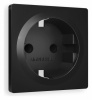 Лицевая панель ALFA (Черный матовый) для электрической розетки с заземлением и шторками QUANT AP8070