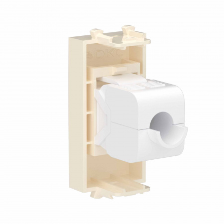 DKC Avanti Компьютерная розетка RJ-45 без шторки модульная, кат.6А, Ванильная дымка, 1 модуль