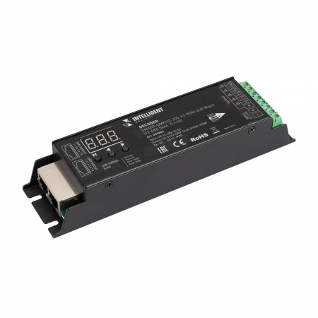 Arlight INTELLIGENT ARLIGHT Декодер SMART-DMX512-305-63-RDM-SUF Black (12-48V, 5x4A, RJ-45) (IARL, IP20 Металл, 5 лет)